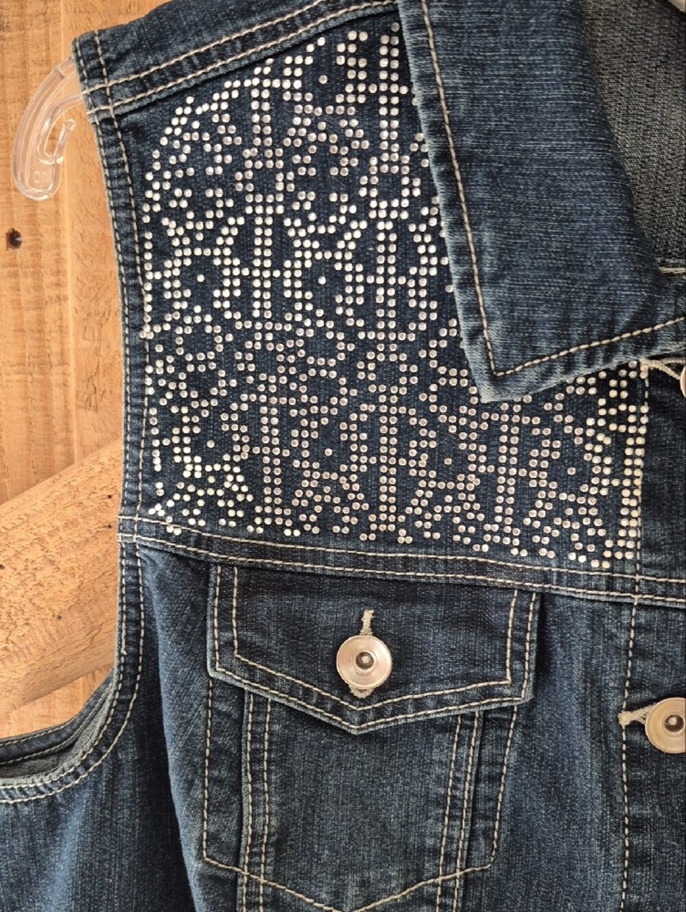 CJ Banks Dark Blue Denim Vest - Picture 5 of 6